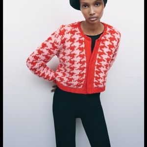 Zara houndstooth cardigan (nwt)